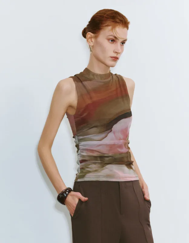 Printed Crew Neck Tank Top sold by Urban Revivo