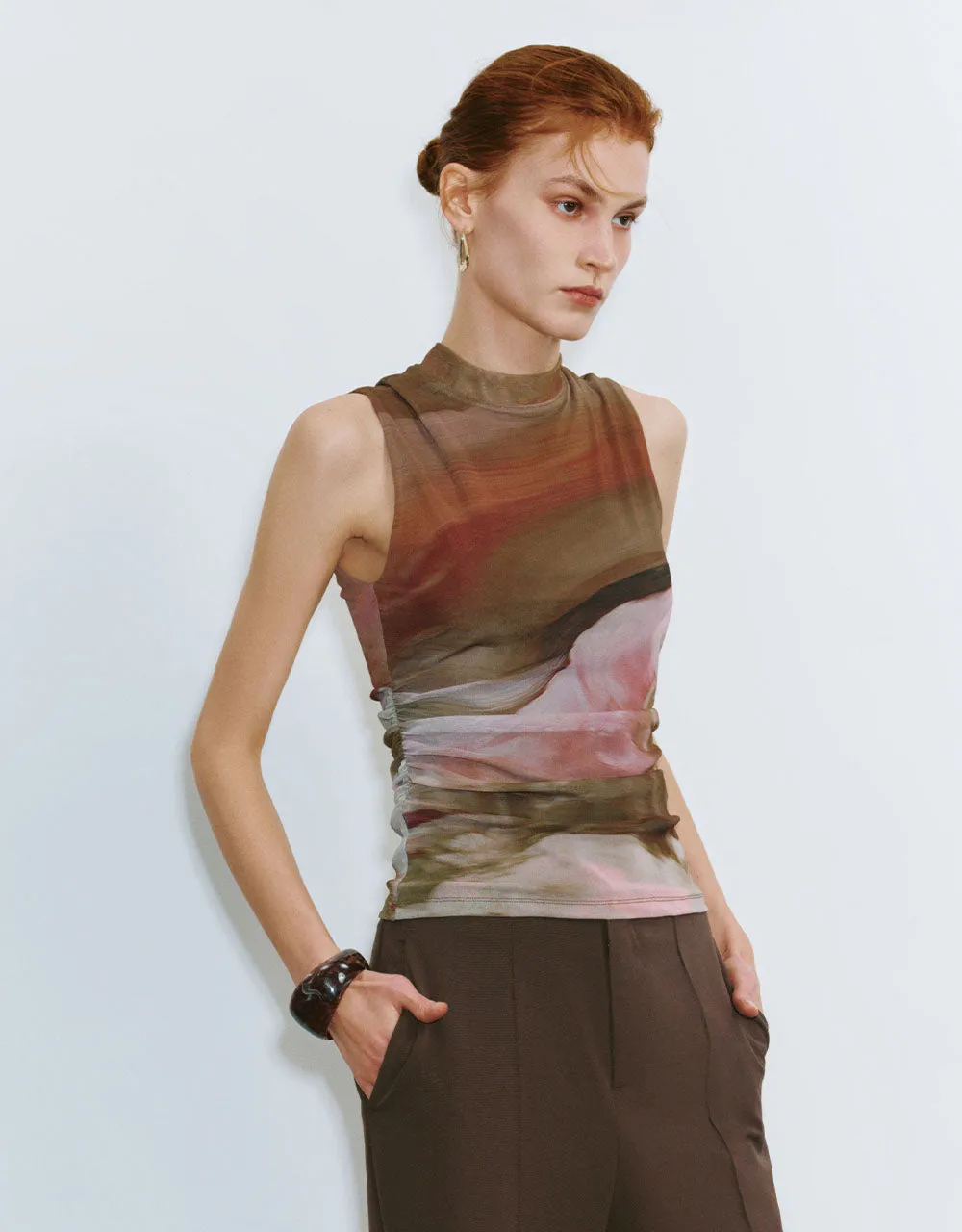 Printed Crew Neck Tank Top sold by Urban Revivo