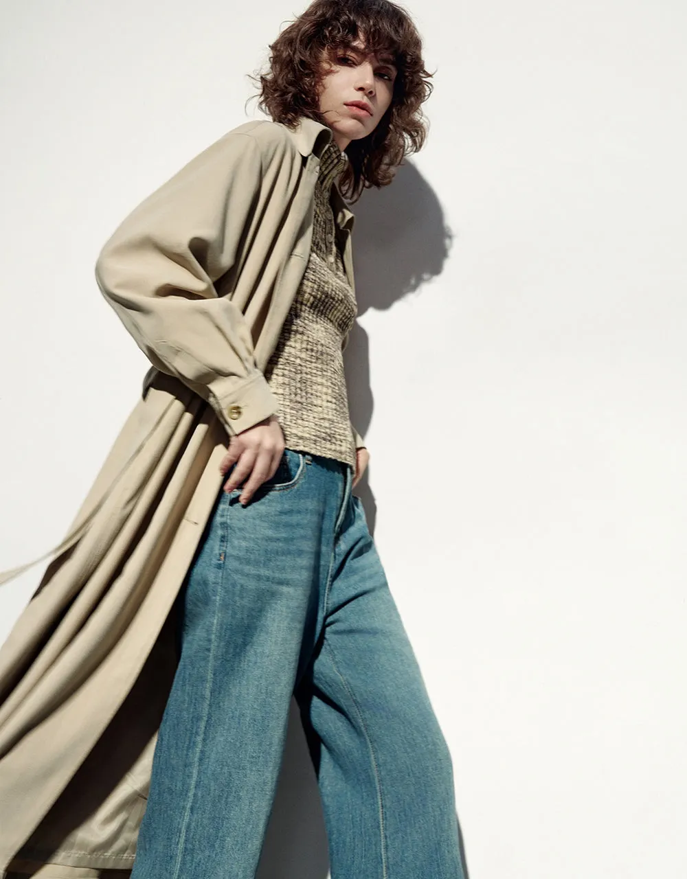 Straight Longline Coat With Belt sold by Urban Revivo product image thumbnail 3
