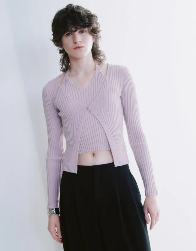 2 In 1 Halter Neck Knitted T-Shirt sold by Urban Revivo