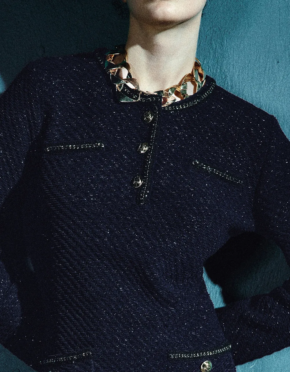 Tweed Crew Neck Knitted Dress sold by Urban Revivo product image thumbnail 4