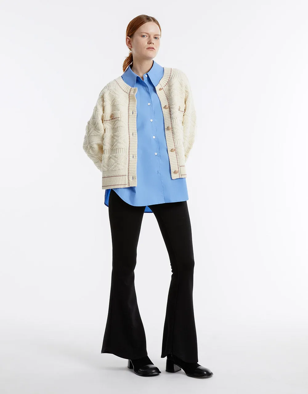 Metallic Button Textured Cardigan sold by Urban Revivo product image thumbnail 5