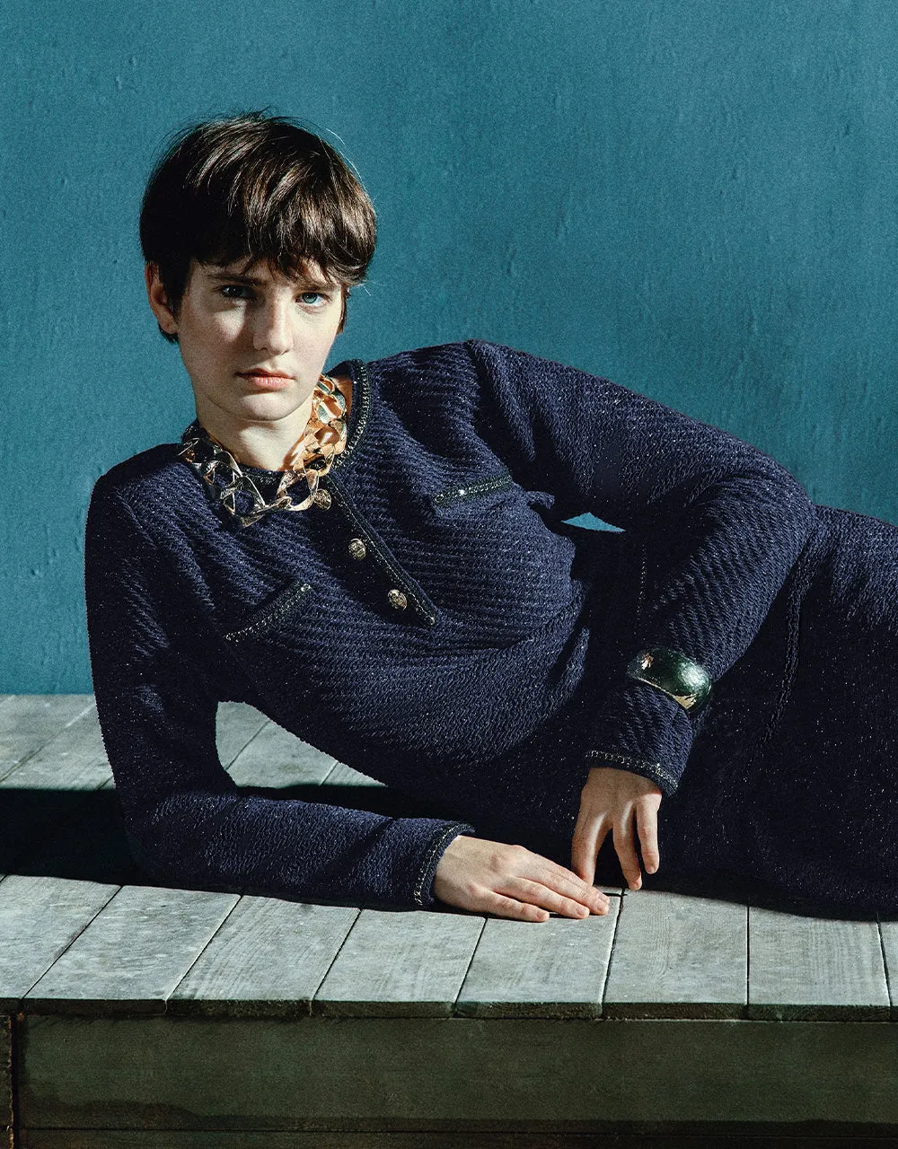 Tweed Crew Neck Knitted Dress sold by Urban Revivo product image thumbnail 3