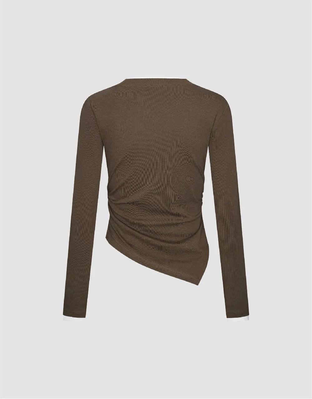 Asymmetric Crew Neck Straight T-Shirt sold by Urban Revivo product image thumbnail 5