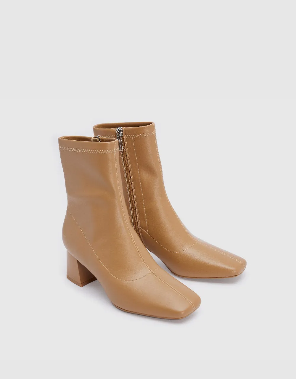 Vegan Leather Square Toe Booties sold by Urban Revivo