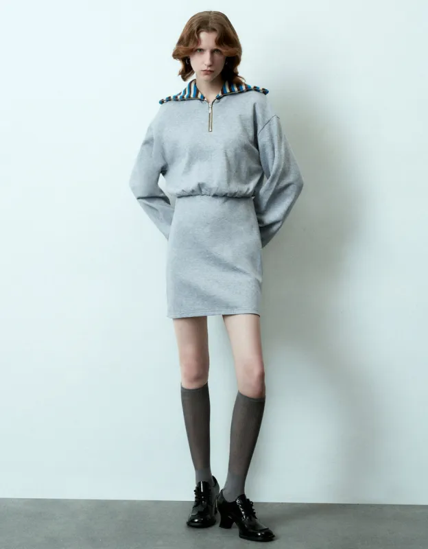 Zip Half Placket Knitted Dress sold by Urban Revivo
