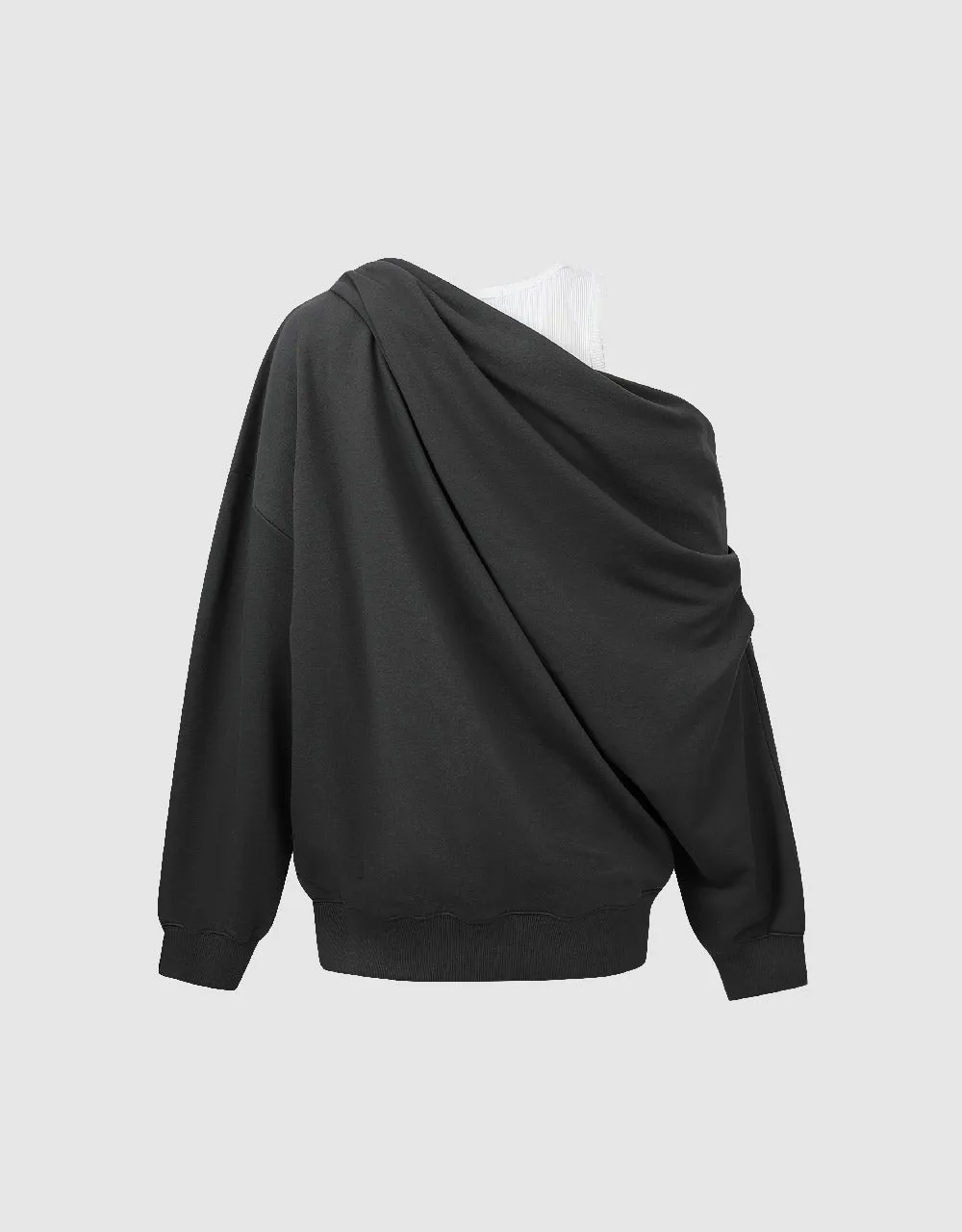 Drop Shoulder Sleeve Crew Neck Loose Sweatshirt sold by Urban Revivo product image thumbnail 5