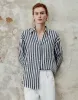 Striped Button Up Lapel Shirt sold by Urban Revivo
