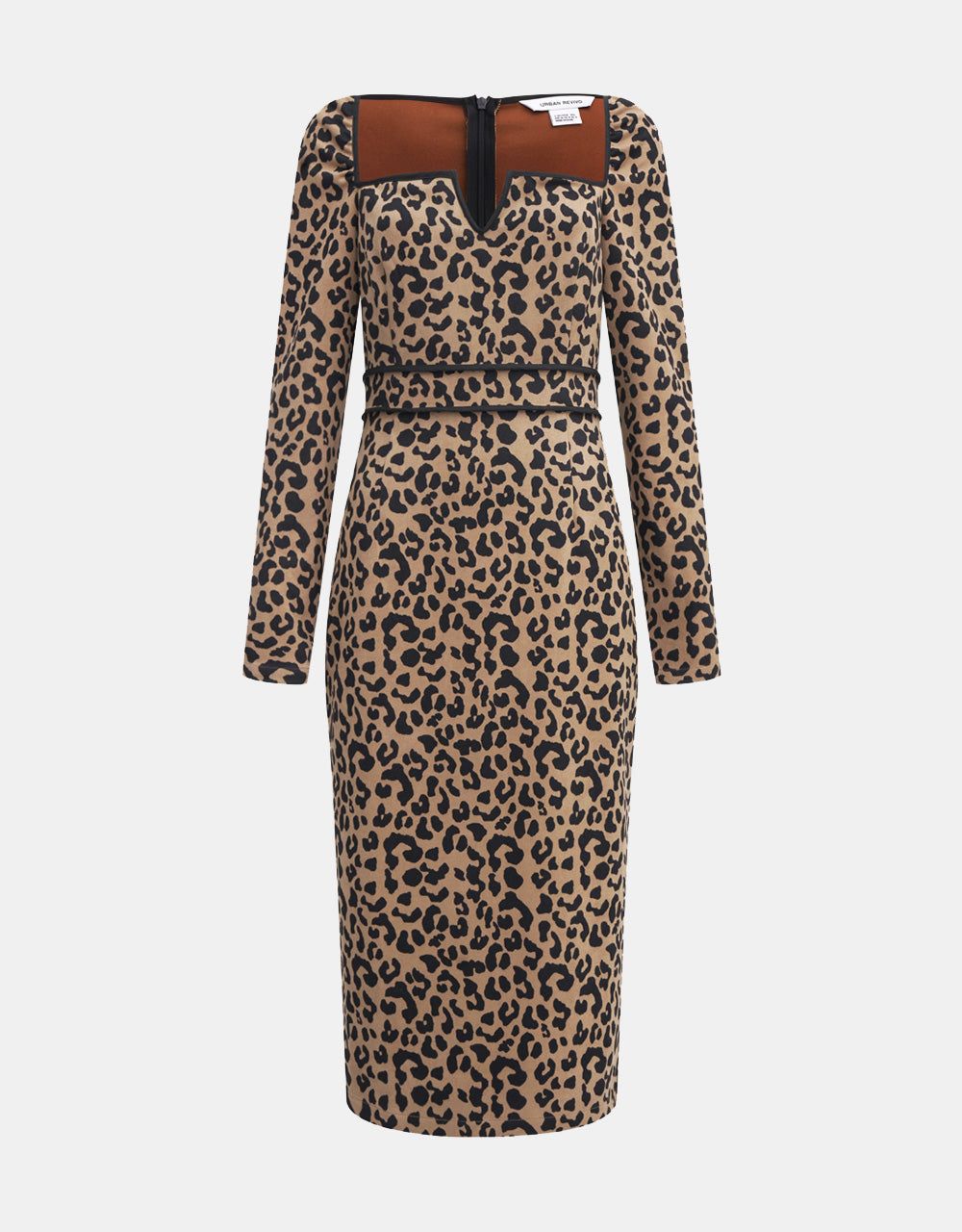 Leopard Print Square Neck Dress sold by Urban Revivo