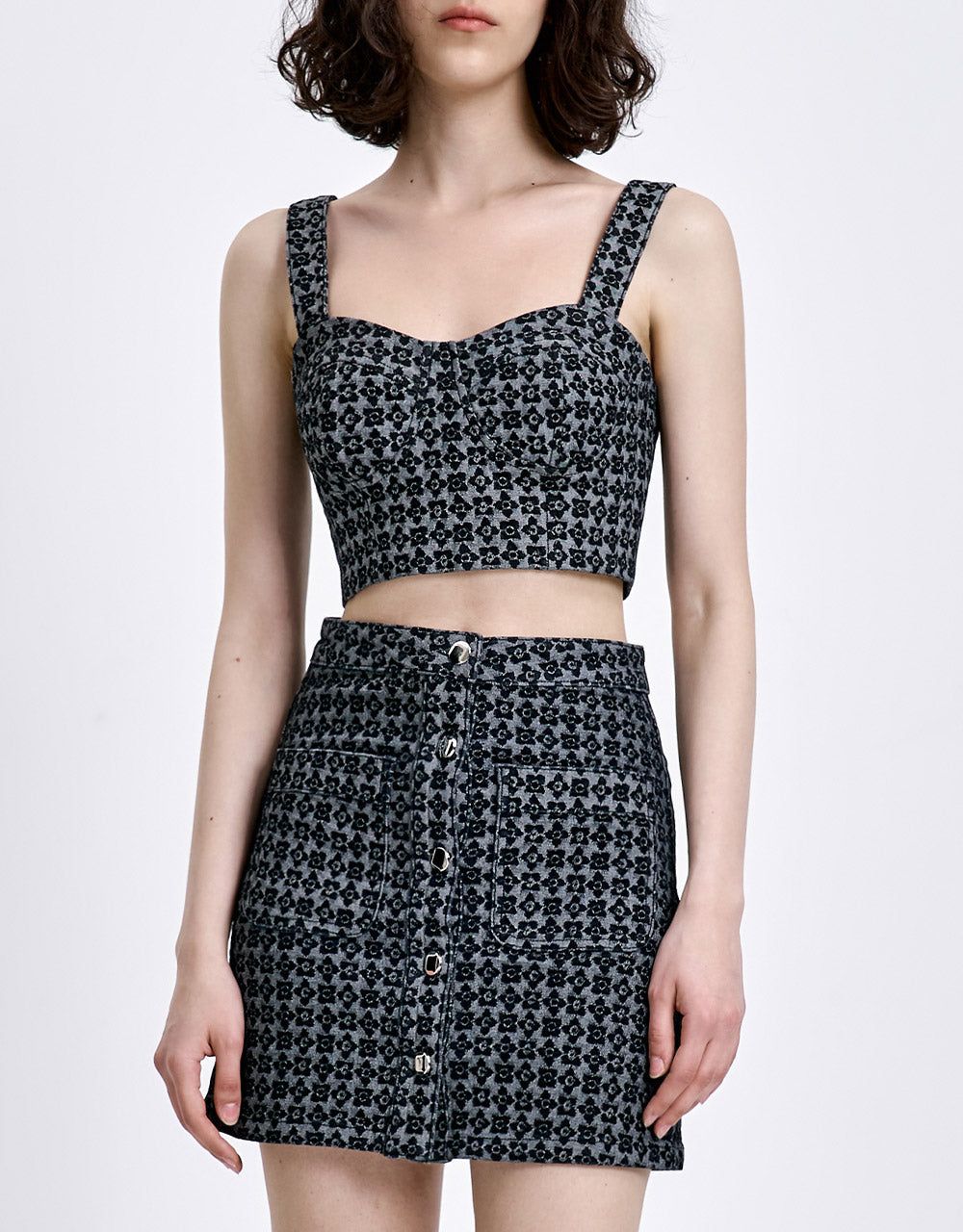 Allover Print Bustier Denim Cami Top sold by Urban Revivo product image thumbnail 2