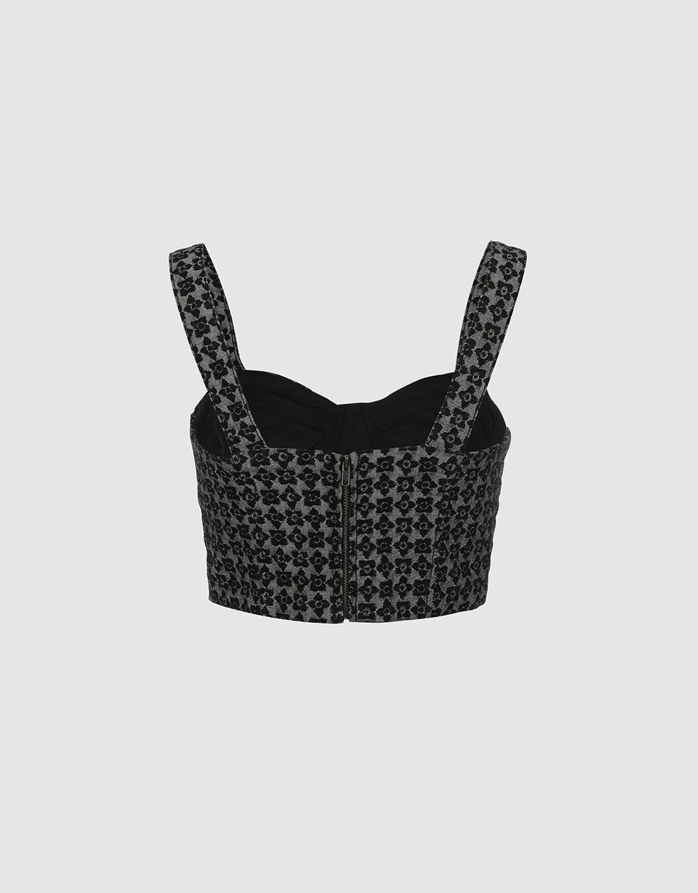 Allover Print Bustier Denim Cami Top sold by Urban Revivo product image thumbnail 4