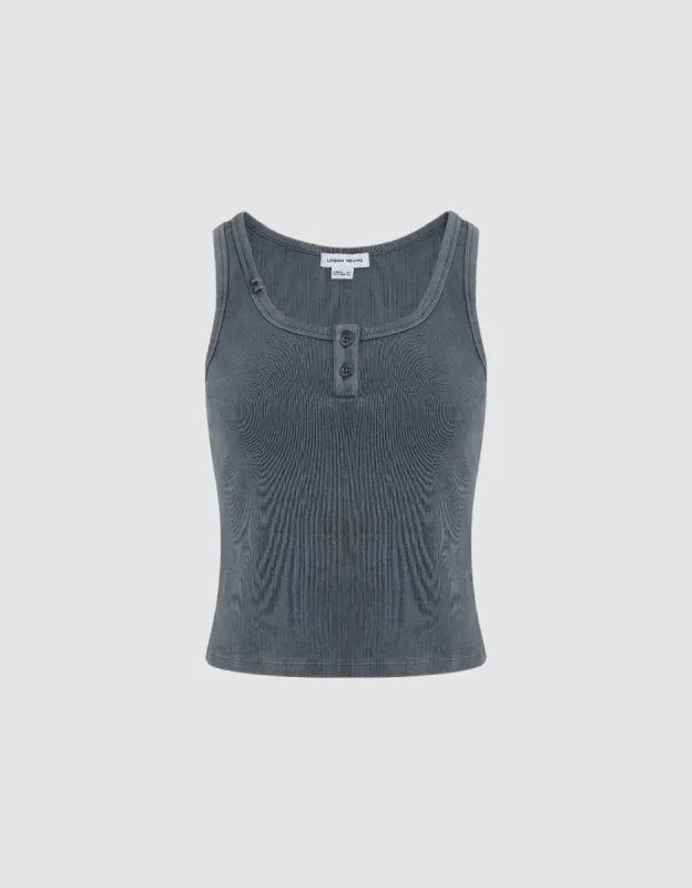 U Neck Knitted Tank Top sold by Urban Revivo