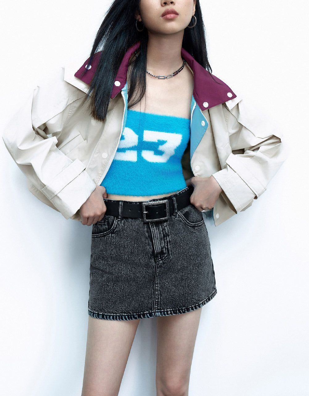 Hooded Raglan Sleeve Jacket sold by Urban Revivo product image thumbnail 3