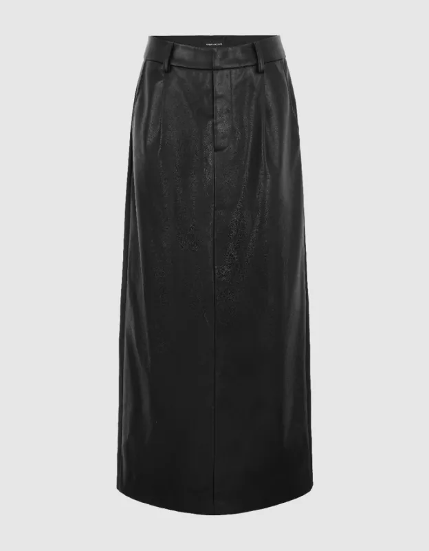 Vegan Leather Straight Skirt sold by Urban Revivo