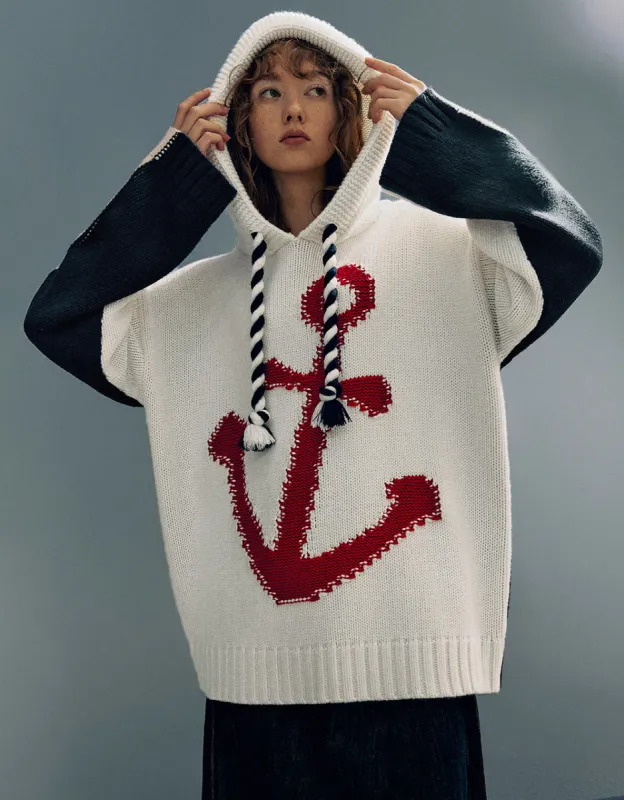 Anchor Hooded Knitted T-Shirt sold by Urban Revivo