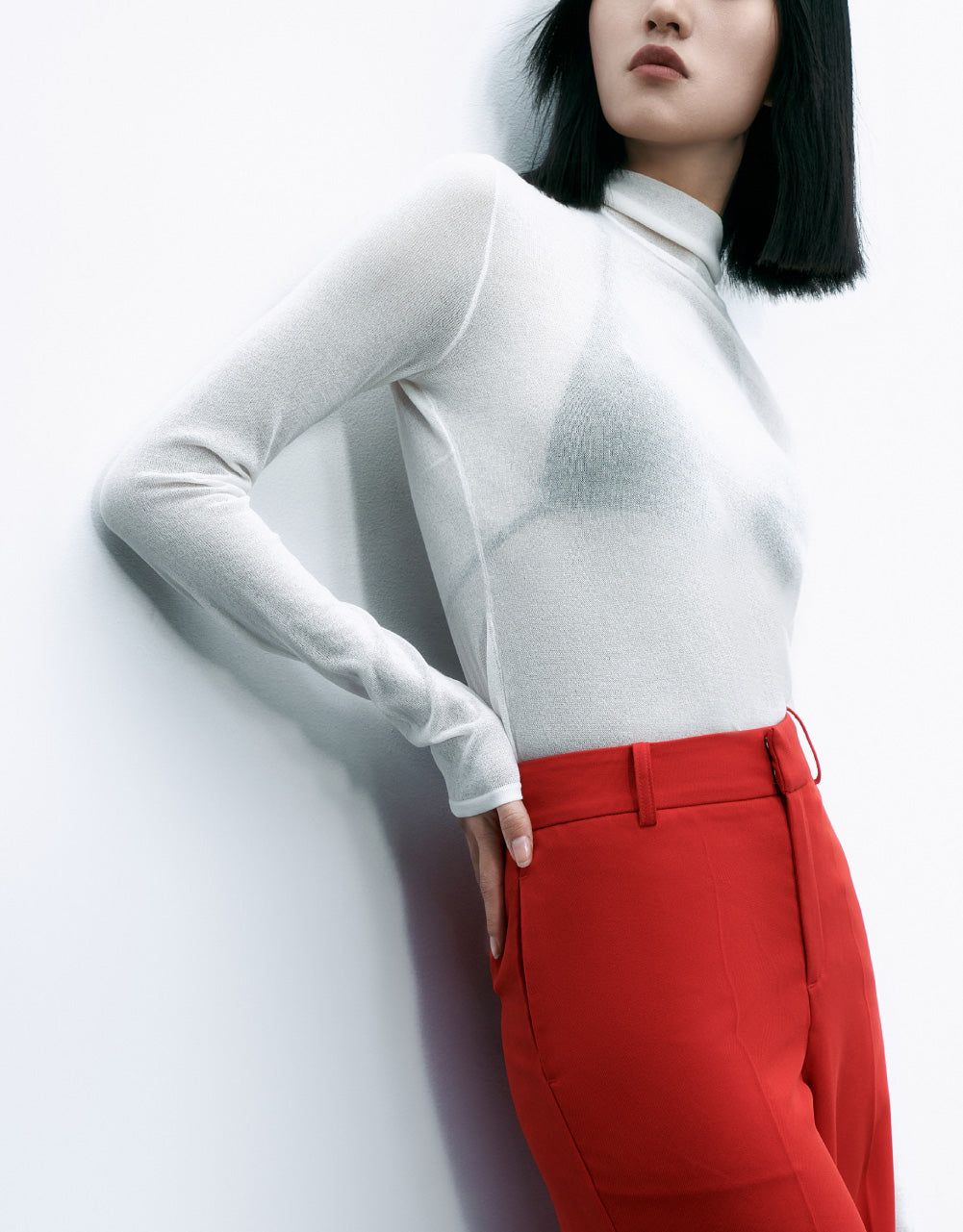 Stand Collar Knitted T-Shirt sold by Urban Revivo product image thumbnail 3