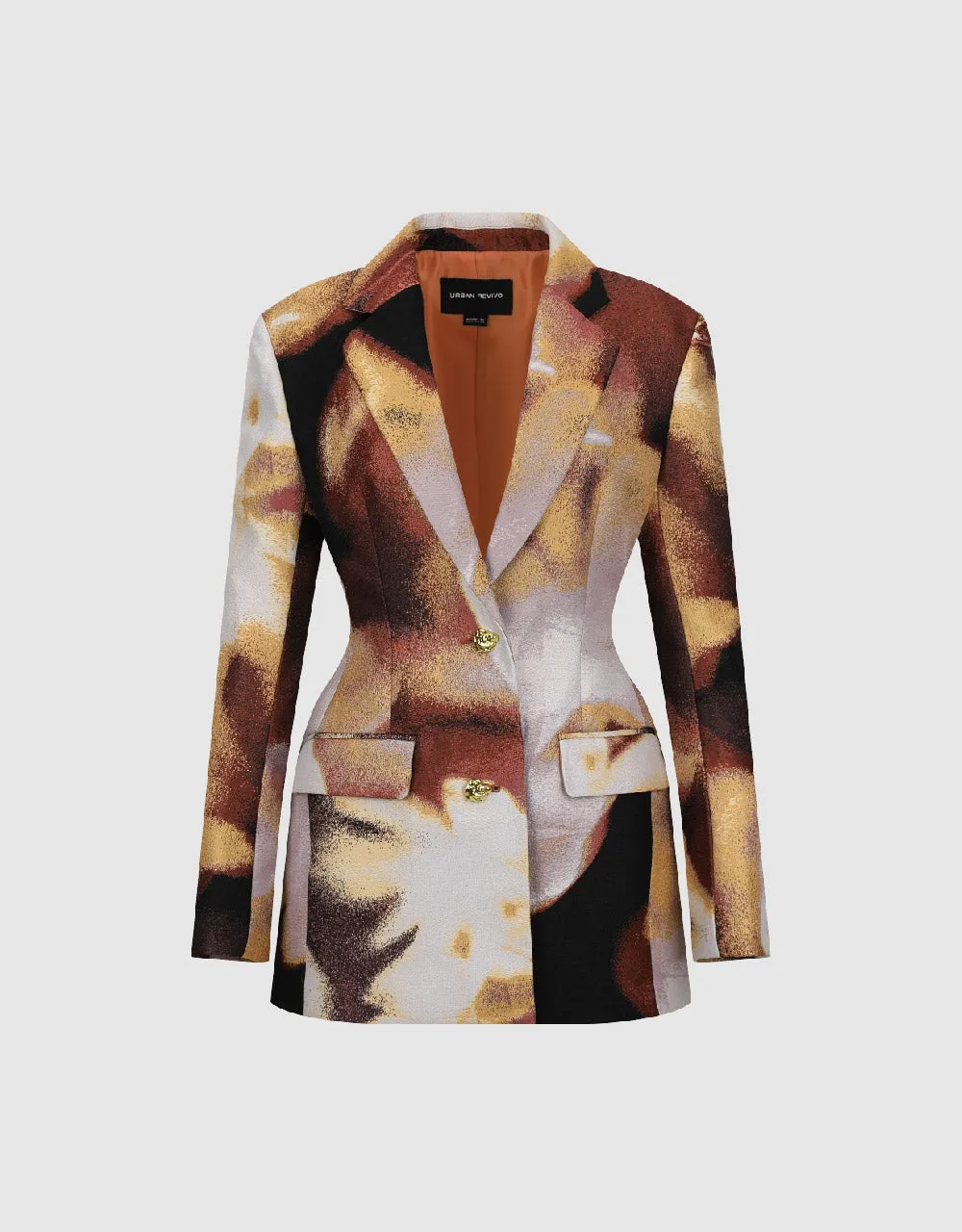 Printed Notch Lapel Tailored Blazer sold by Urban Revivo product image thumbnail 2