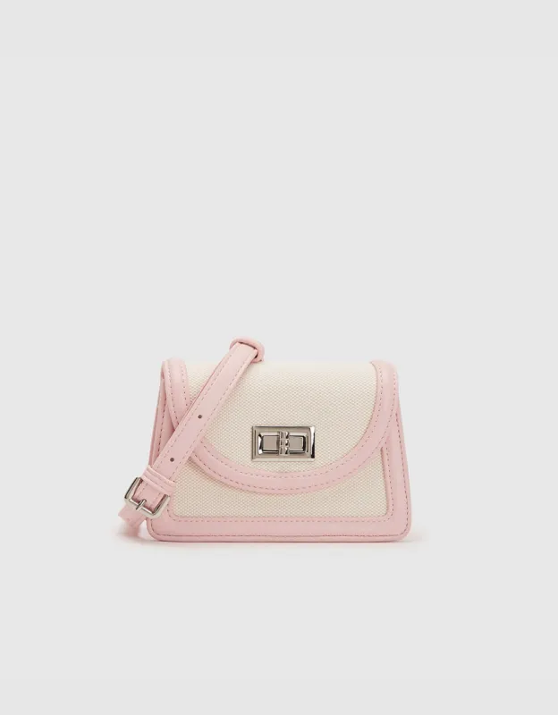 Contrast Trim Twist Lock Crossbody Bag sold by Urban Revivo