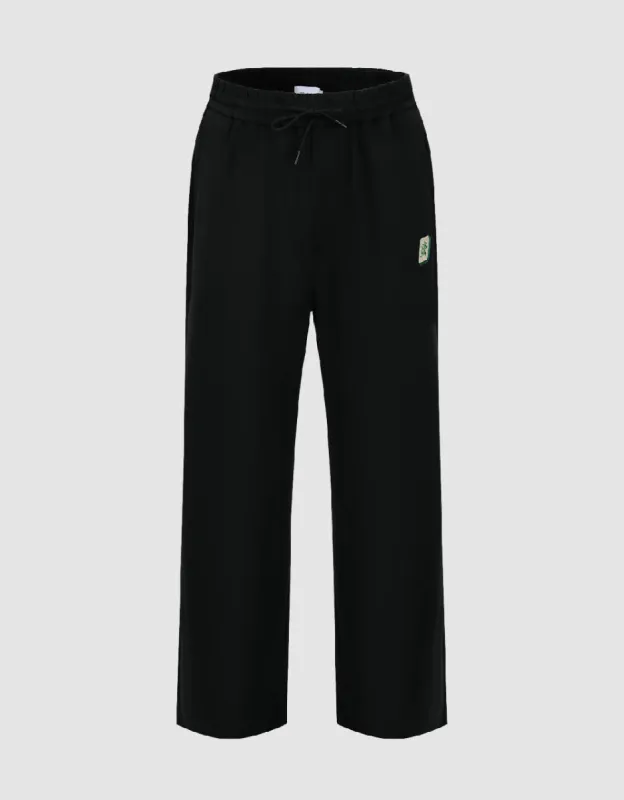 Drawstring Waist Knitted Wide-Leg Pants sold by Urban Revivo