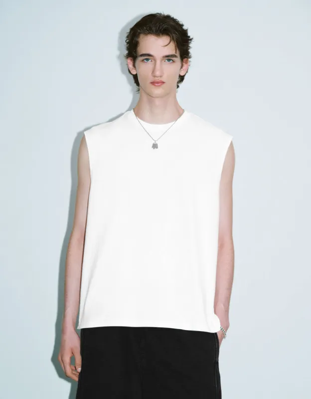 Crew Neck Loose Tank Top With Necklace sold by Urban Revivo