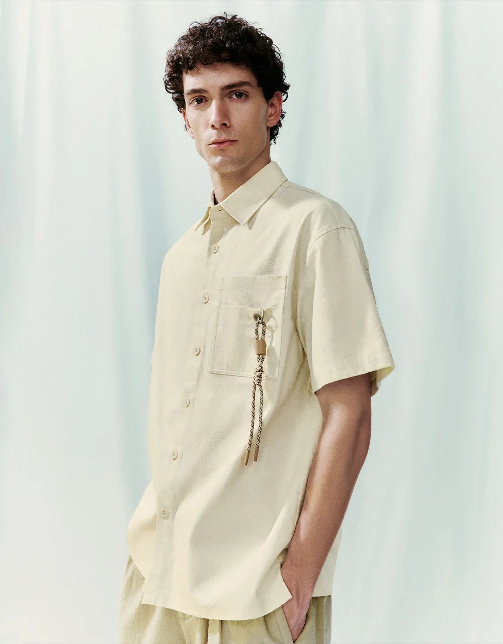 Button Up Straight Shirt sold by Urban Revivo product image thumbnail 3