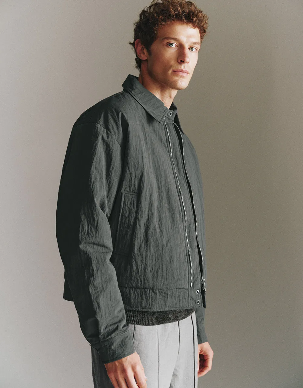 Zipper Front Straight Padded Coat sold by Urban Revivo product image thumbnail 3