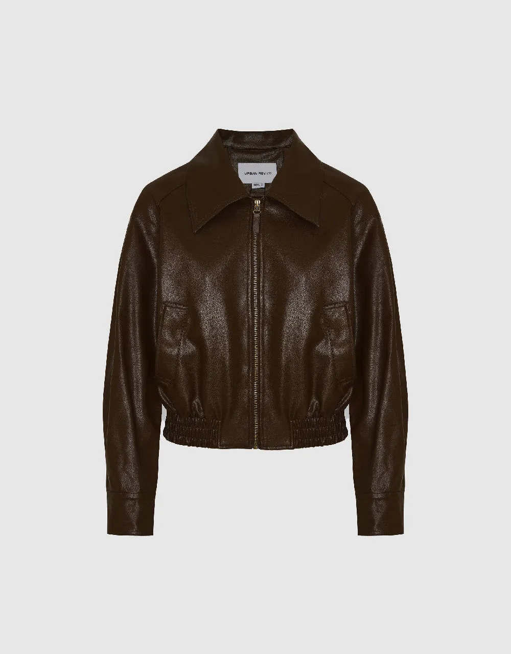 Zipper Front Vegan Leather Straight Jacket sold by Urban Revivo product image thumbnail 2