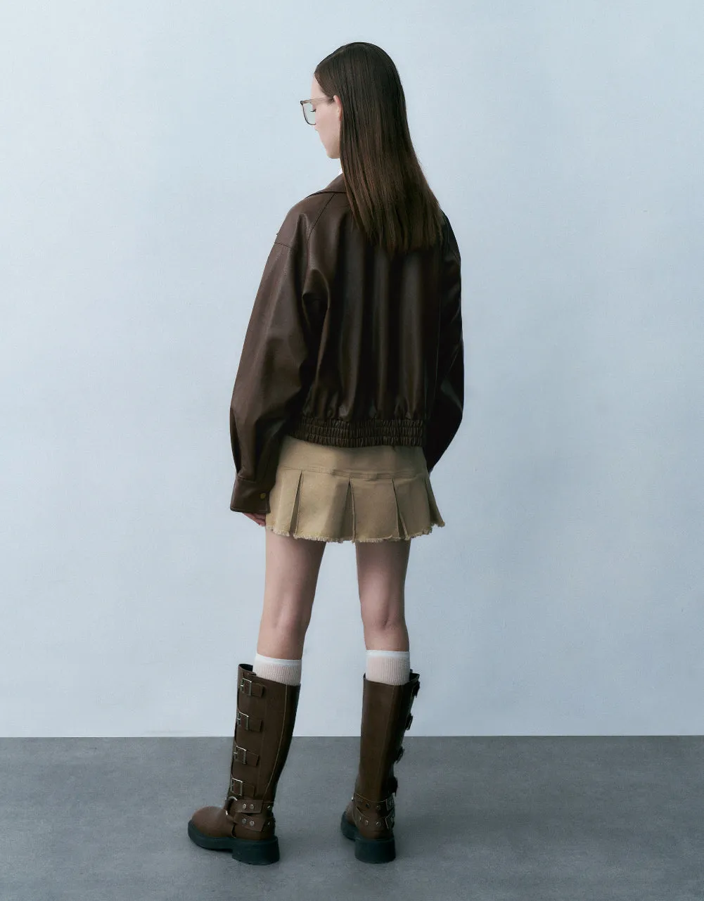 Zipper Front Vegan Leather Straight Jacket sold by Urban Revivo product image thumbnail 4