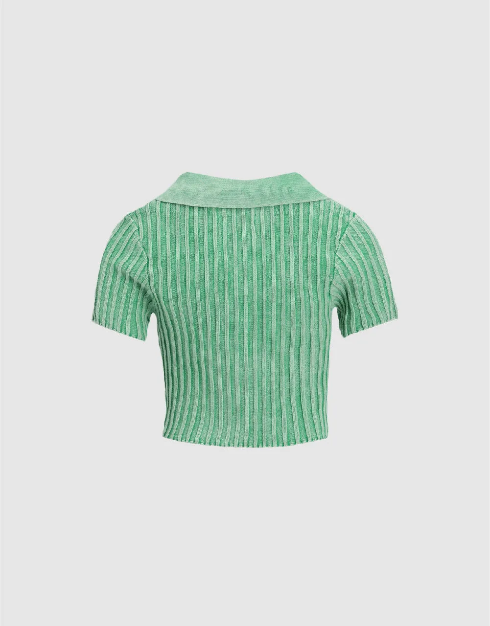Split Hem Lapel Knitted T-Shirt sold by Urban Revivo product image thumbnail 5