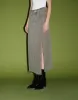 Split Hem Midi A-Line Denim Skirt sold by Urban Revivo