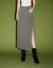 Split Hem Midi A-Line Denim Skirt sold by Urban Revivo