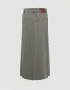 Split Hem Midi A-Line Denim Skirt sold by Urban Revivo