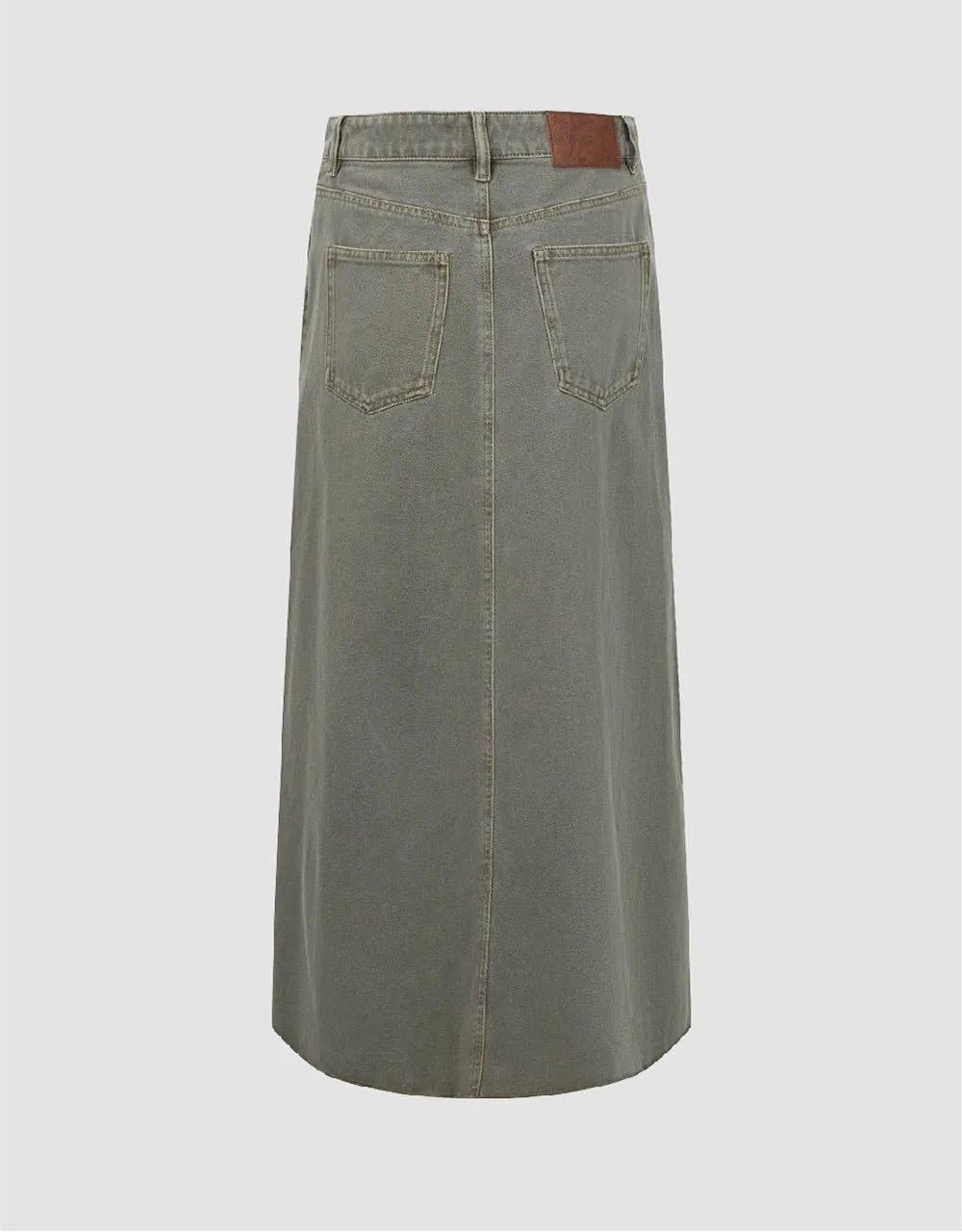 Split Hem Midi A-Line Denim Skirt sold by Urban Revivo product image thumbnail 3