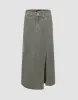 Split Hem Midi A-Line Denim Skirt sold by Urban Revivo