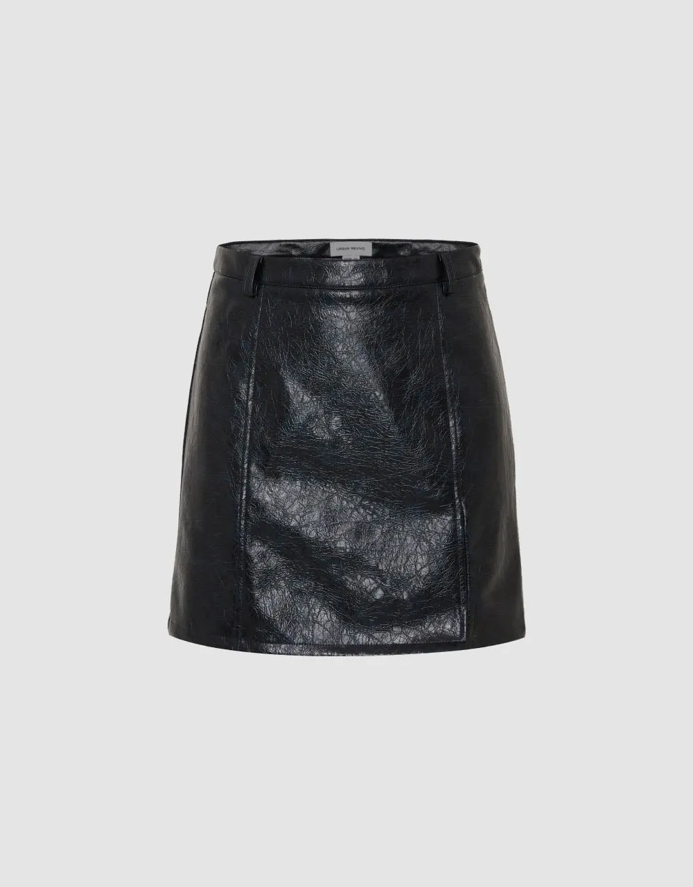 Vegan Leather Mini A-Line Skirt sold by Urban Revivo