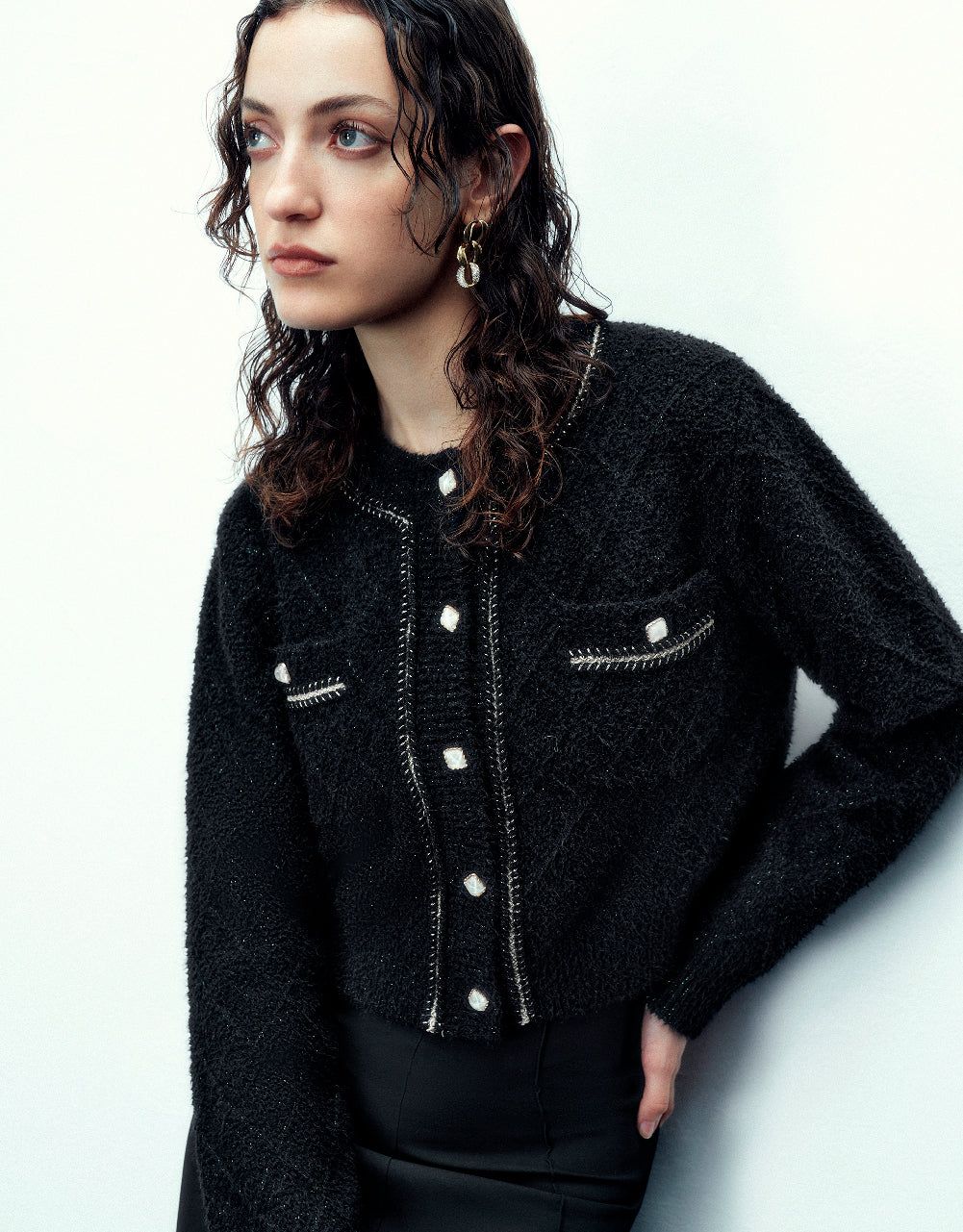 Crew Neck Knitted Cardigan sold by Urban Revivo product image thumbnail 3