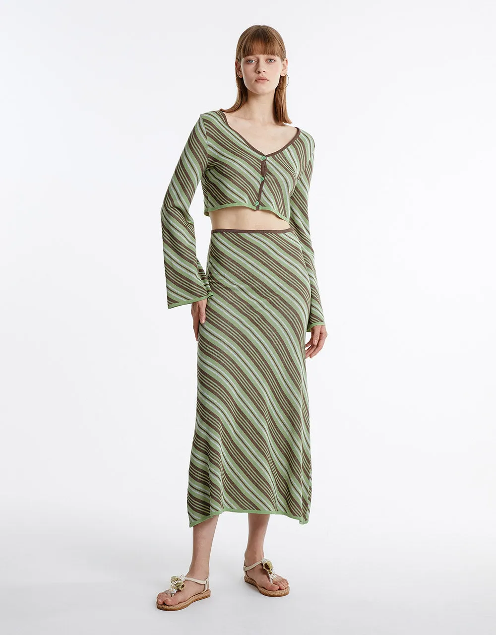 Stripped Cropped Cardigan sold by Urban Revivo product image thumbnail 3