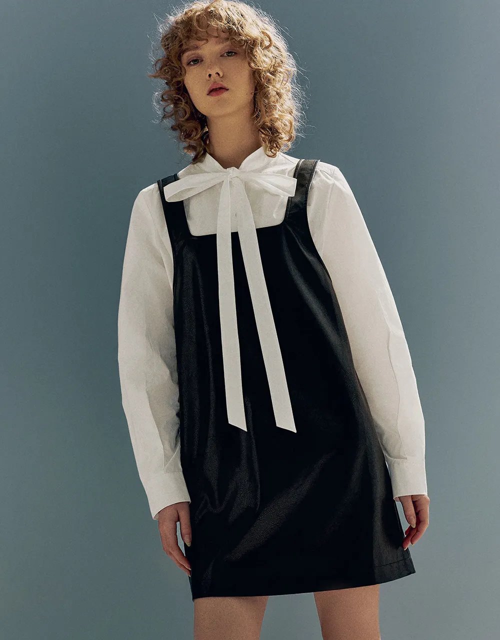 Sleeveless Vegan Leather A-Line Dress sold by Urban Revivo