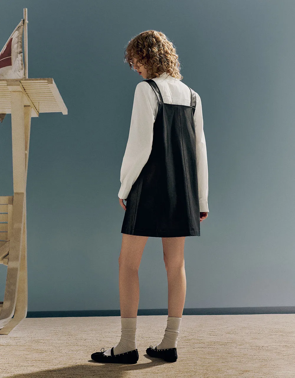 Sleeveless Vegan Leather A-Line Dress sold by Urban Revivo product image thumbnail 5