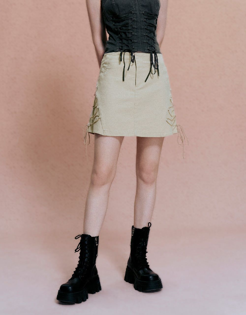 Mini Lace Up A-Line Skirt sold by Urban Revivo product image thumbnail 2
