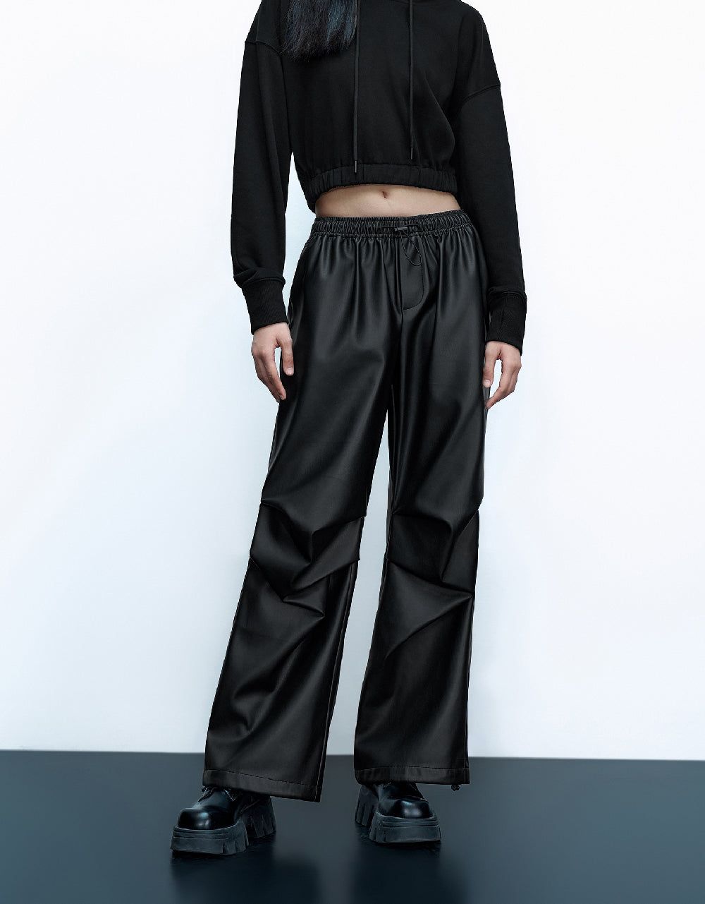 Vegan Leather Jogger Pants sold by Urban Revivo product image thumbnail 2