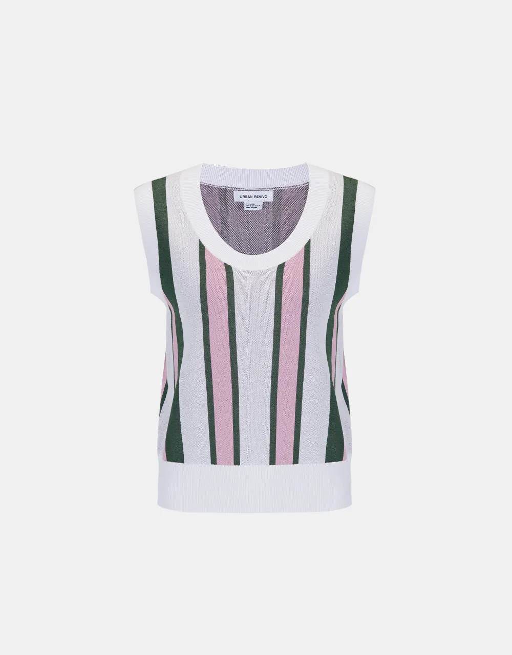 Striped Knitted Tank Top sold by Urban Revivo
