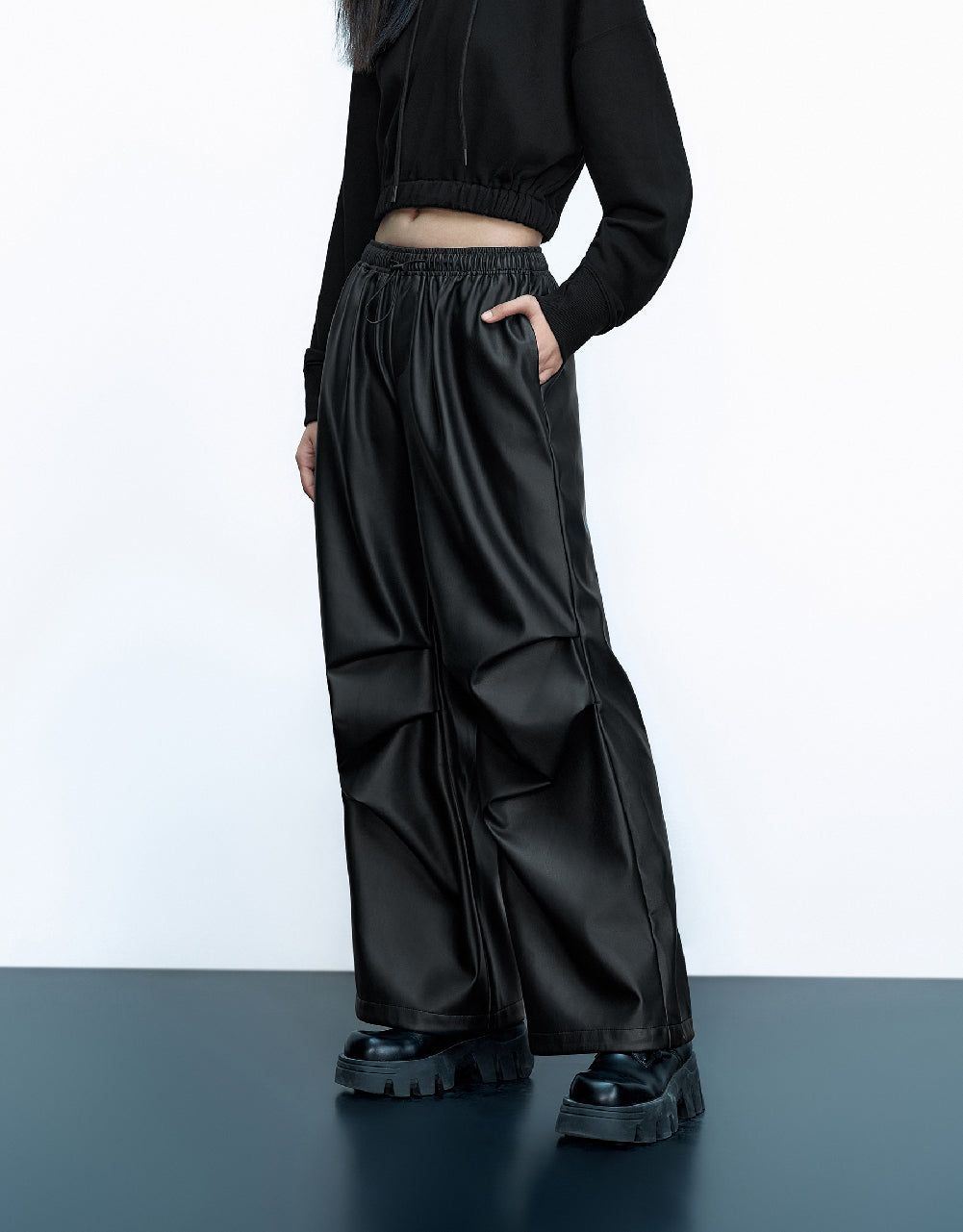 Vegan Leather Jogger Pants sold by Urban Revivo product image thumbnail 4