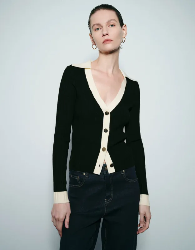 V-Neck Knitted Cardigan sold by Urban Revivo