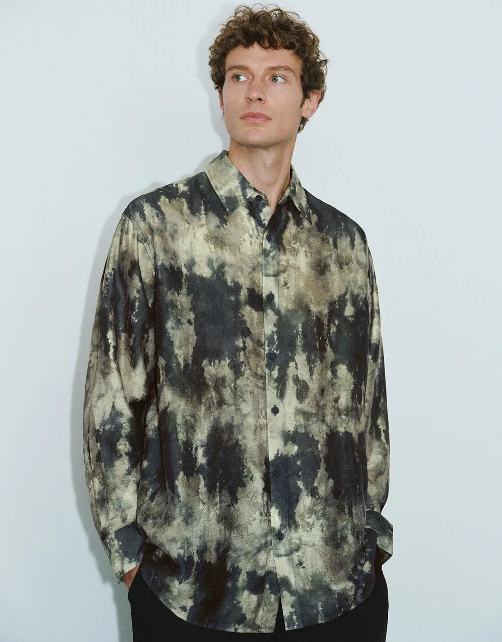 Button Up Printed Oversized Shirt sold by Urban Revivo