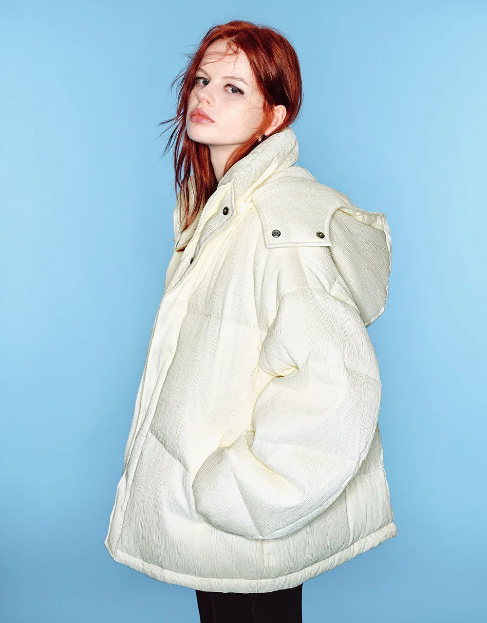 Stand Collar Puffer Jacket sold by Urban Revivo product image thumbnail 3