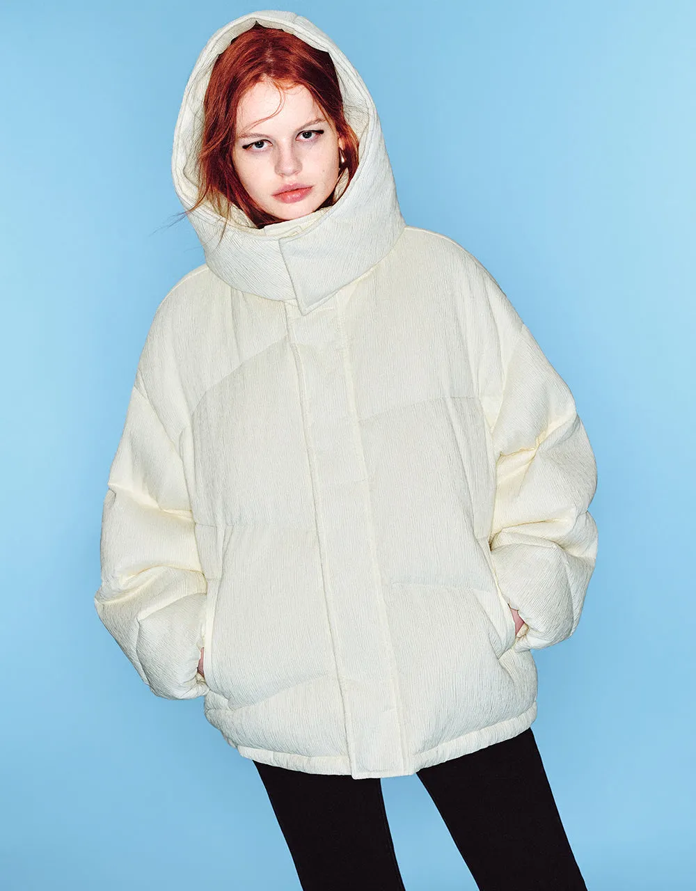 Stand Collar Puffer Jacket sold by Urban Revivo