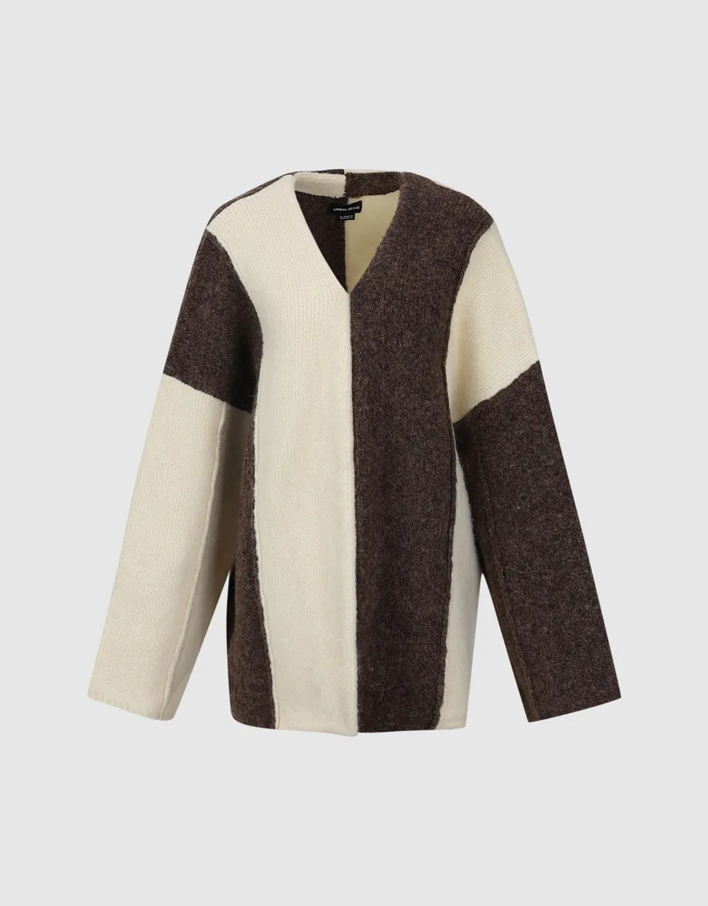 Colorblocks V-Neck Knitted Cardigan sold by Urban Revivo product image thumbnail 2