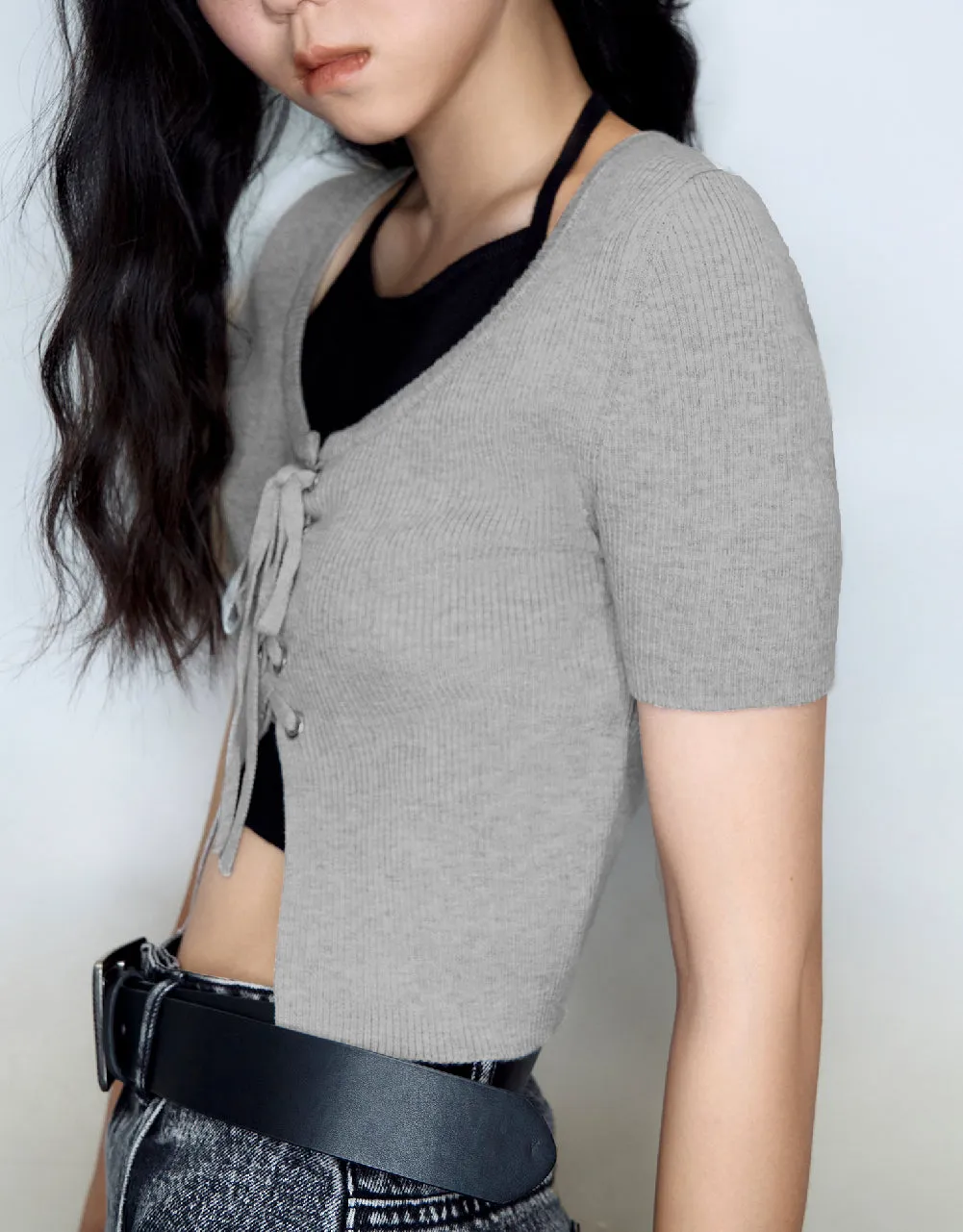 Halter Neck 2 In 1 Knitted T-Shirt sold by Urban Revivo product image thumbnail 3