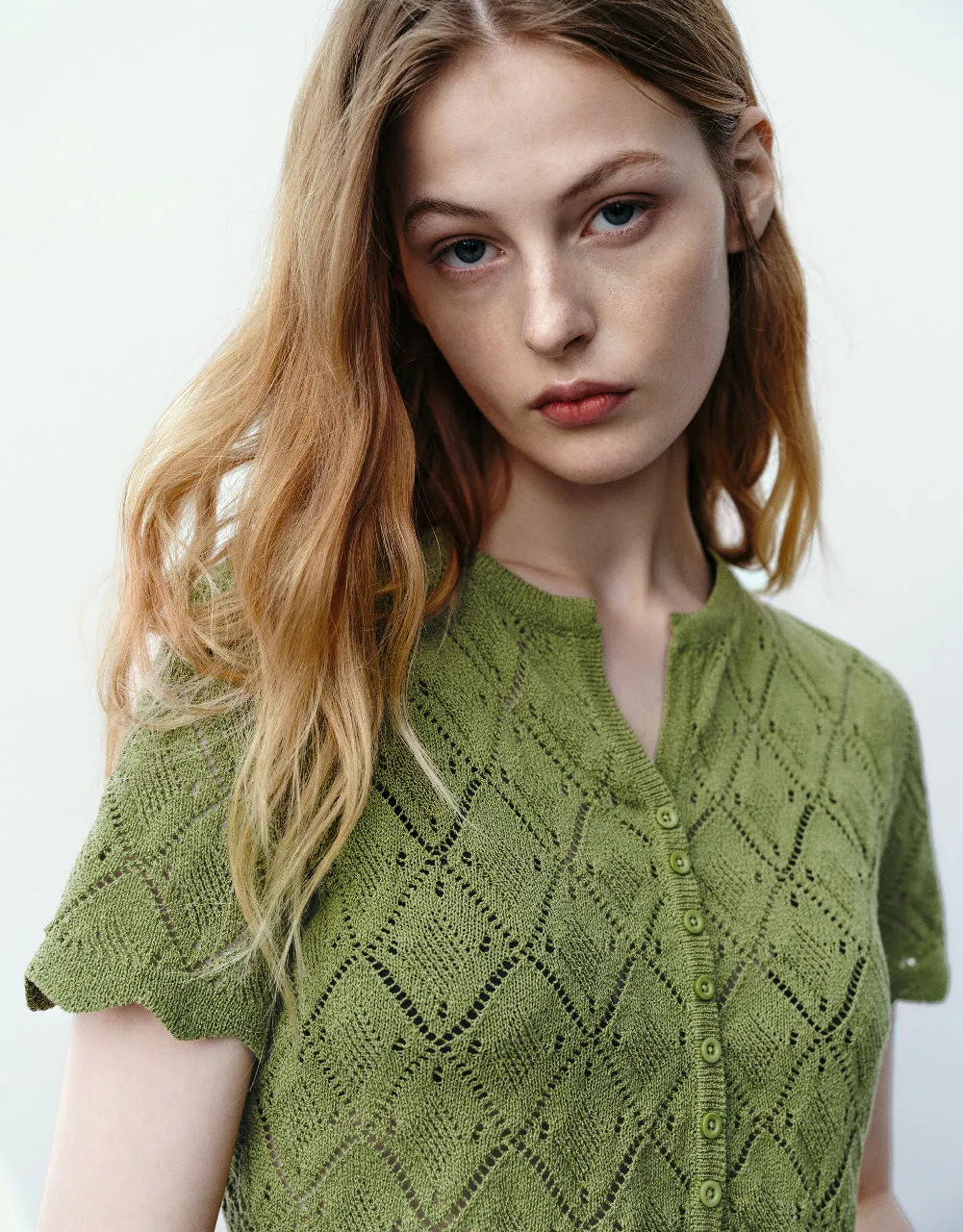 Button Up Crew Neck Knitted T-Shirt sold by Urban Revivo product image thumbnail 5